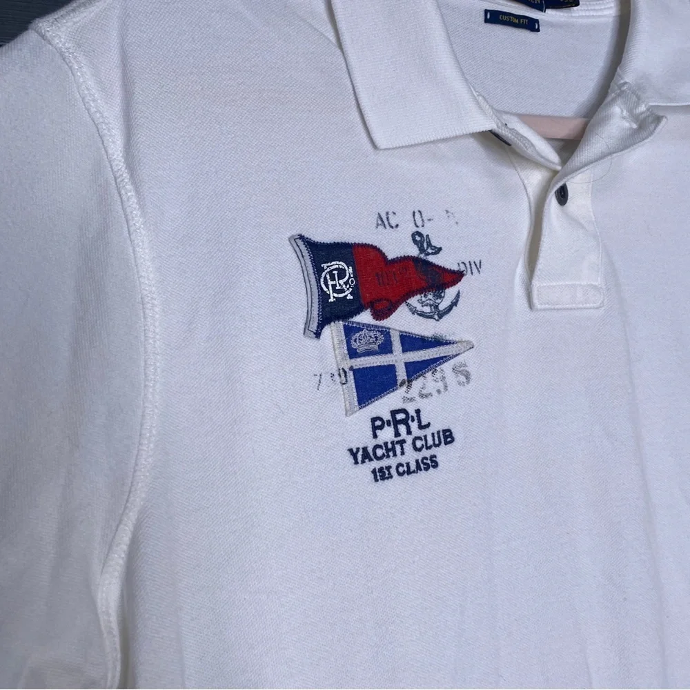 Polo Ralph Lauren Custom Fit Yacht Club Short Sleeve Polo Shirt White Size XXL